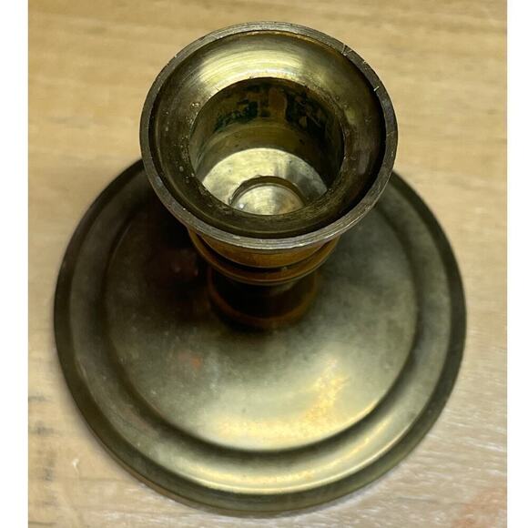 Vintage Small Brass Candle Stick Holder. 3" Tall. Round Base. Decor - Picture 3 of 6
